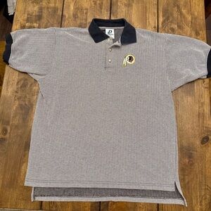 Washington Redskins Gray Polo Shirt with Black Collar